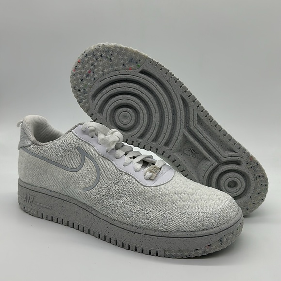 Men’s Nike AF1 Crater Flyknit NN White-Summit White DM0590-100 NWOB - Picture 1 of 5